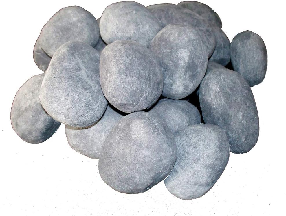 The Blue Rooster Ceramic Fireplace Pebbles for Gas Fireplaces, Tables, and Chimineas - Gray