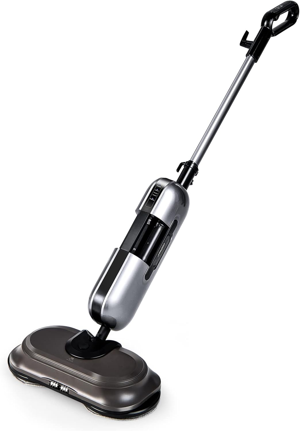 COSTWAY Multipurpose Steam Cleaner, 180° Dual Rotating Handheld Steam Mop with 230°F Hot Steam, 3 Steam Levels, 410Ml Water Tank, Led Headlights, 2 Washable Pads, for Hardwood Floor Laminate, 1100W