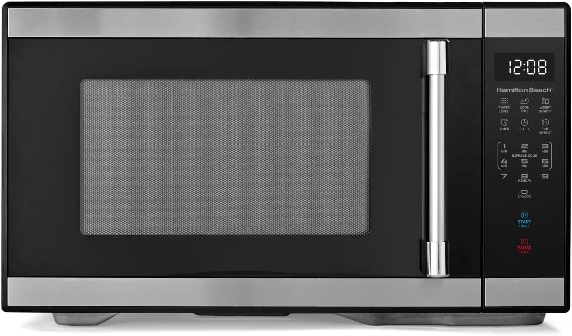 Hamiilton 1.1 Cu ft Countertop Microwave Oven in Stainless Steel, Sensor Cook