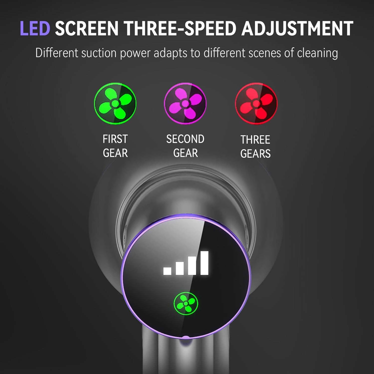 Cordless Vacuum Cleaner, 450W 48KPA Suction Power, 50 Minutes Runtime, Rechargeable Stick Vacuum for Carpet, Tile, Pet Hair, Hardwood Floors,Purple