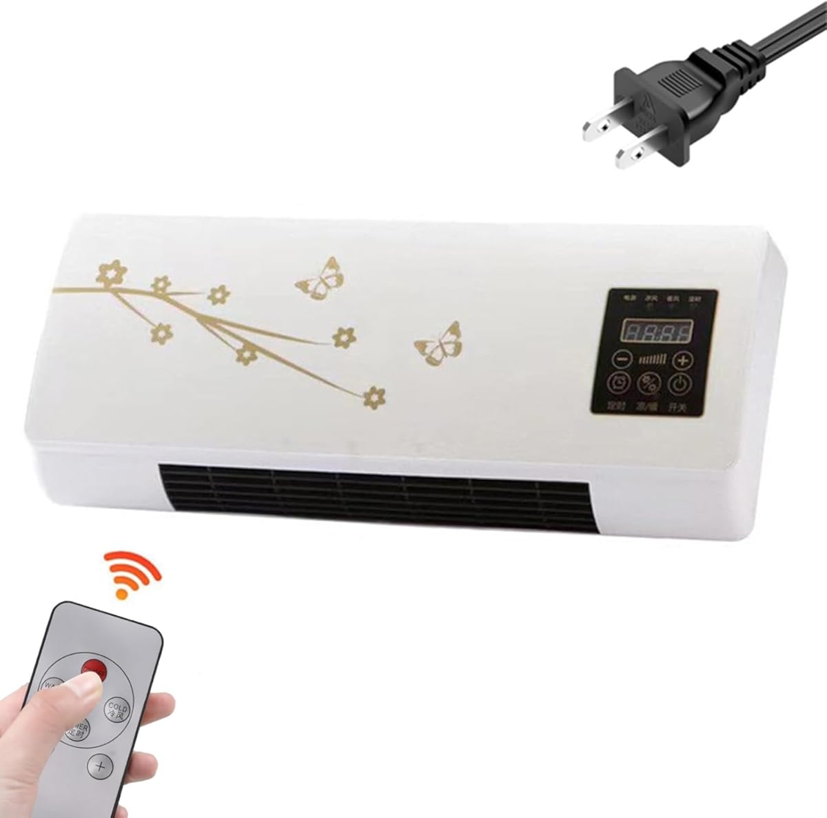 Generic Portable Small Wall-Mounted Air Conditioner, Mini Fan With Cooling & Heating, Remote Control, Air Cooling Heating Fan For Room, Bedroom, Office, Home, White