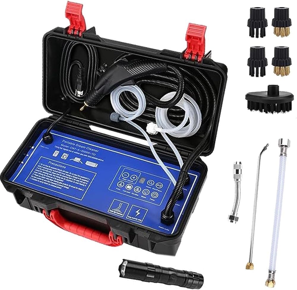 Handle Steam Cleaner,Handheld Portable Steamer High Temp Pressurized Steam Cleaner Cleaning Machine for Grout Tile Car Detailing Home Kitchen Heavy Oils Stains(110v 1700W)