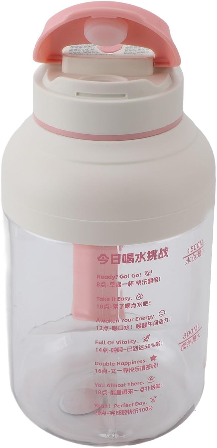 Portable Blender, Portable Juicer Blender Mini Blender with Ergonomic Handle Design 1.5L Cordless Large Capacity for Outdoor Picnic (Roseate)