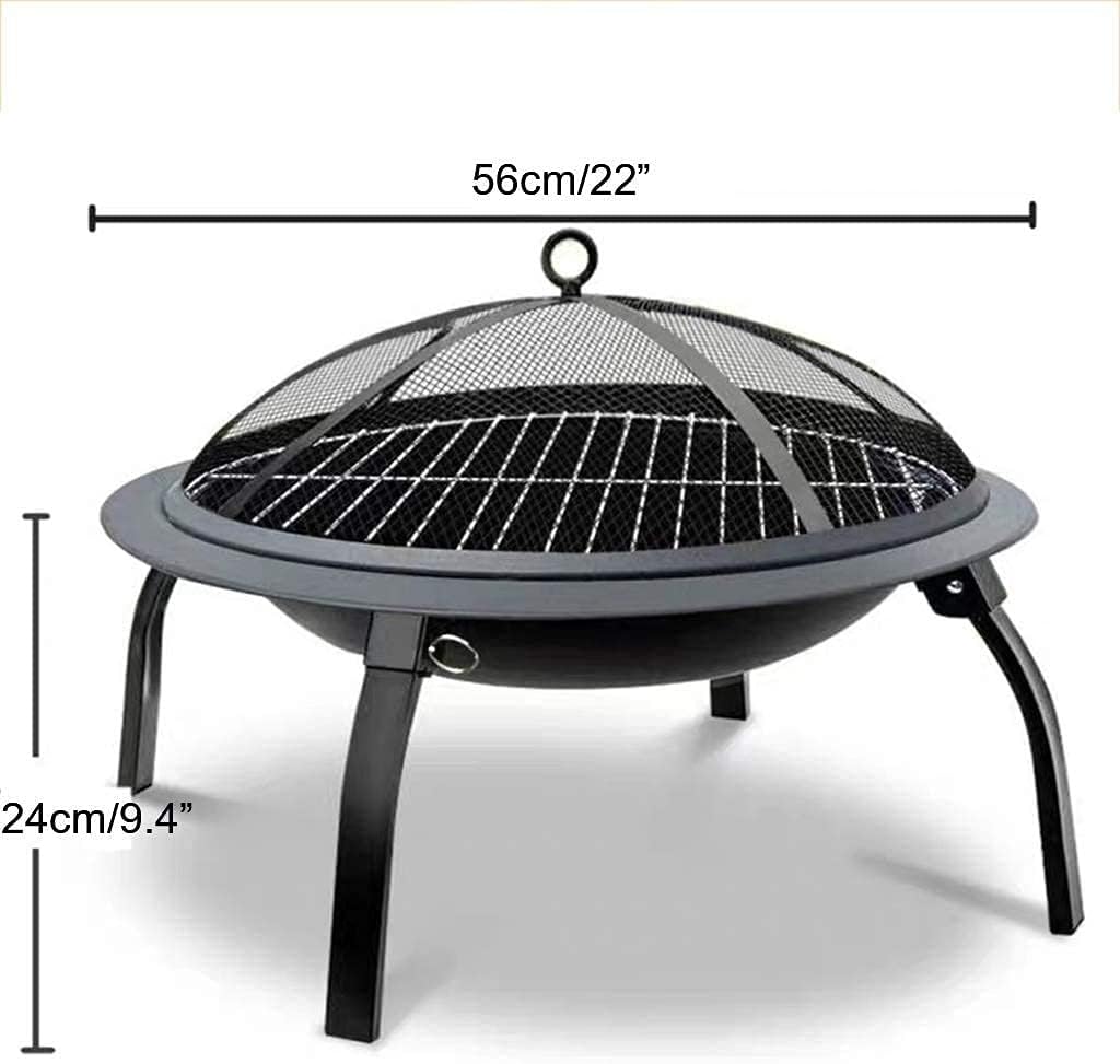 Fire Pit, Outdoor Wood Burning Firepit Portable Steel BBQ Grill,for Backyard, Camping, Picnic, Bonfire, Garden,Family Essential Multifunctional Stove