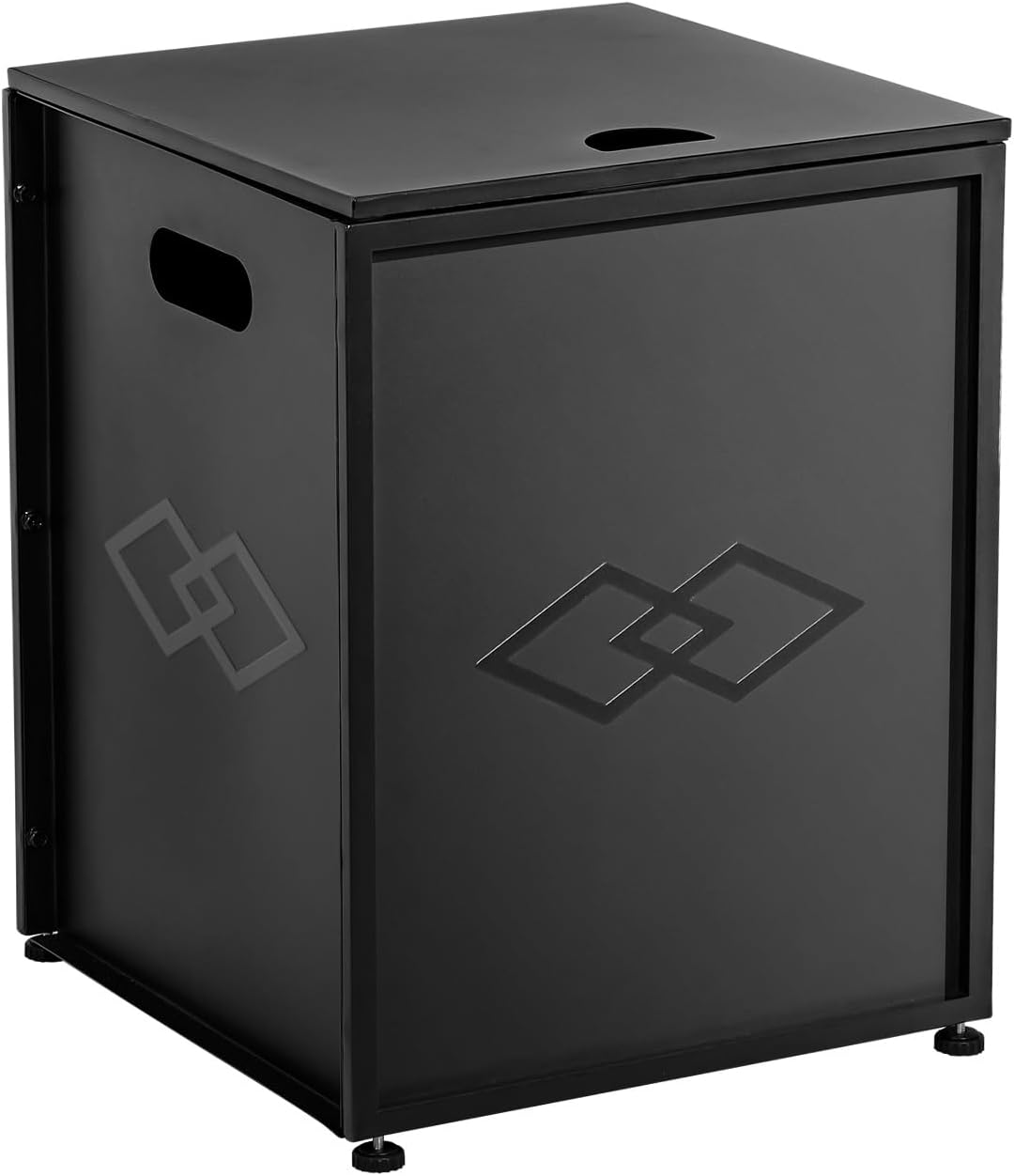 Propane Tank Cover, 20 Lbs Outdoor Propane Tank Storage Box, Stainless Steel Cylinder Hideaway Table with Side Handles, Tank Holder Storage Side Table for Gas Fire Pits, Black