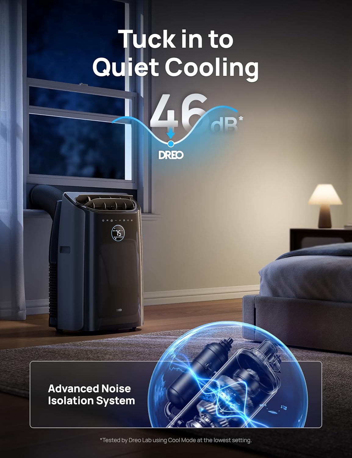 Dreo Portable Air Conditioners, 12000 BTU AC Unit for Bedroom with Drainage-free Cooling, 3-in-1 with Fan & Dehumidifier, Touch/APP/Voice/Remote, 24h Timer, Smart Floor AC for Room Indoors, AC515S