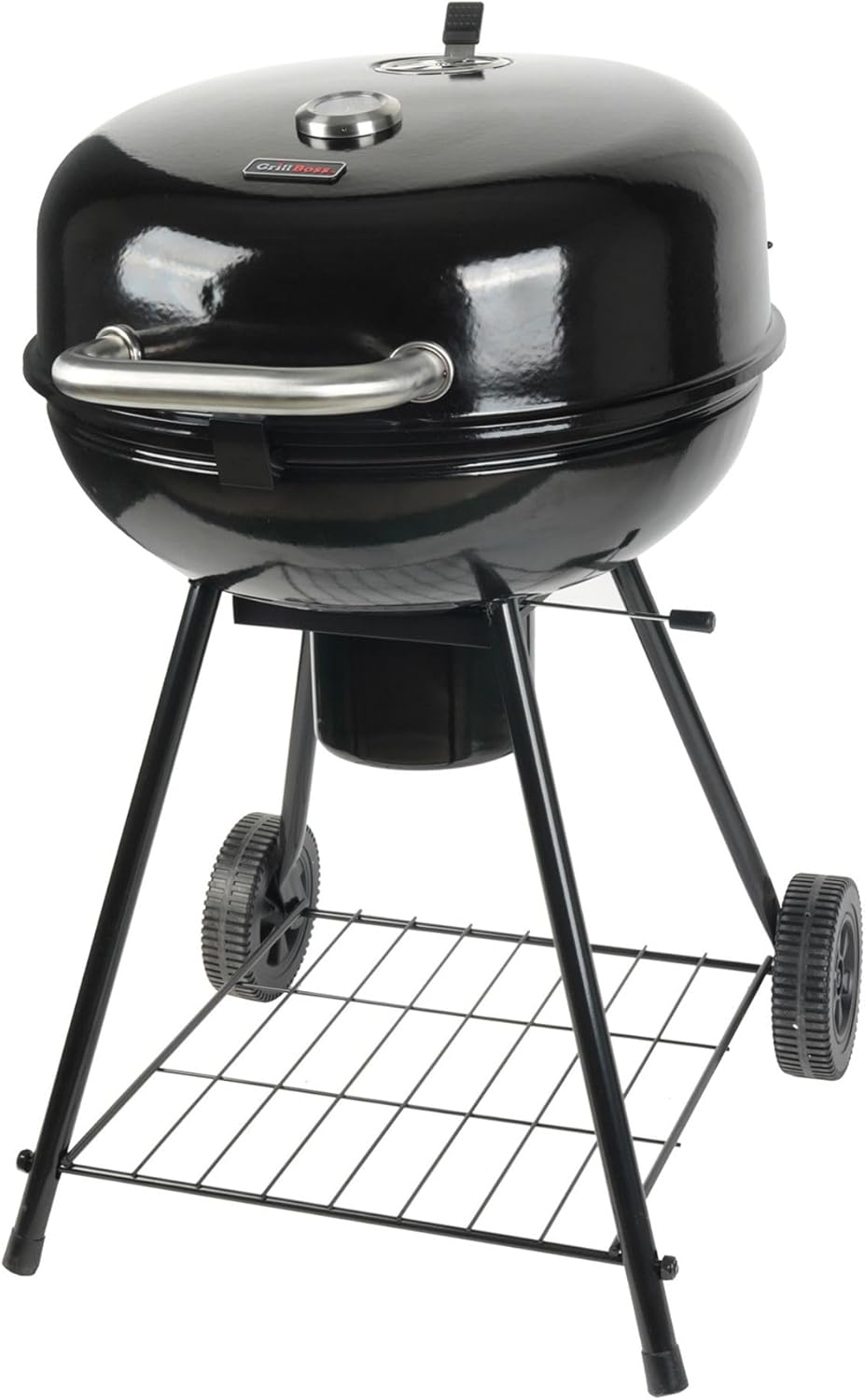 Grill Boss Charcoal Kettle Grill with Large 22-Inch Cooking Area - Includes Warming Rack, Bottom Storage Shelf, Ash Catcher & Wheels for Outdoor BBQ, Tailgating, Camping & Backyard Grilling