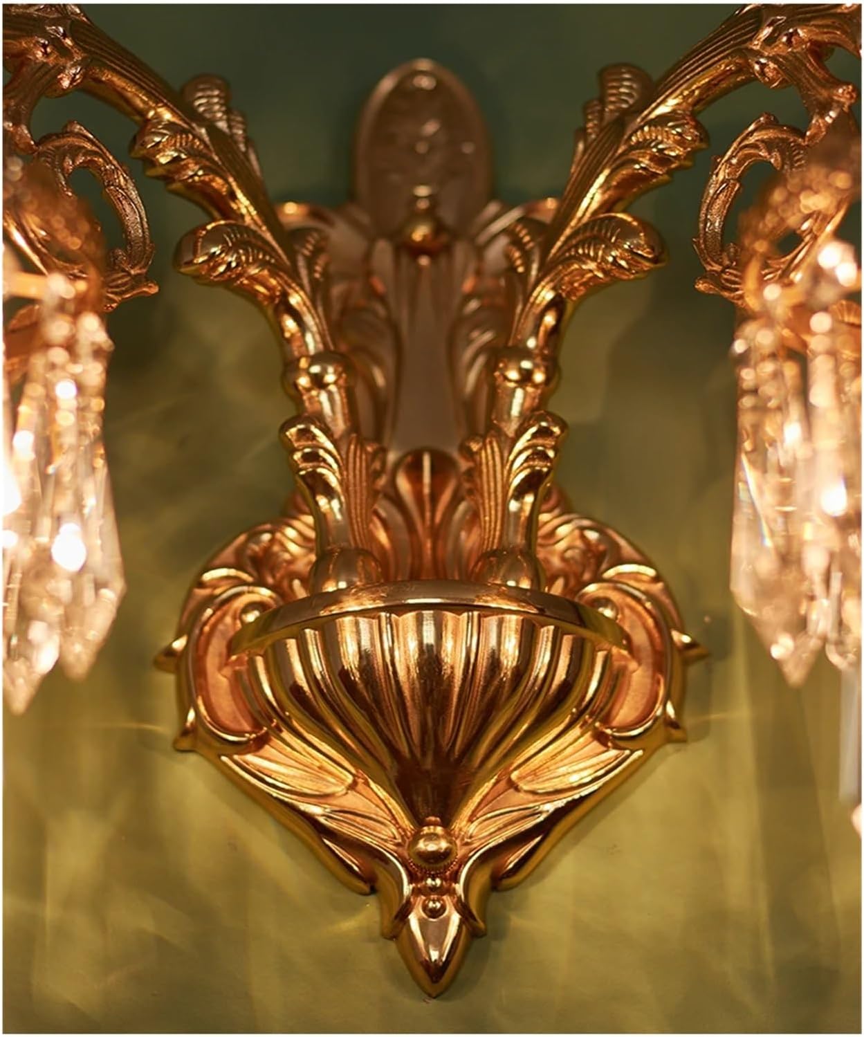 Luxury Copper Crystal Wall Lamp for Living Room Bedroom Loft Indoor Home Double Head Gold Vintage Retro Style Sconce Lights,Household