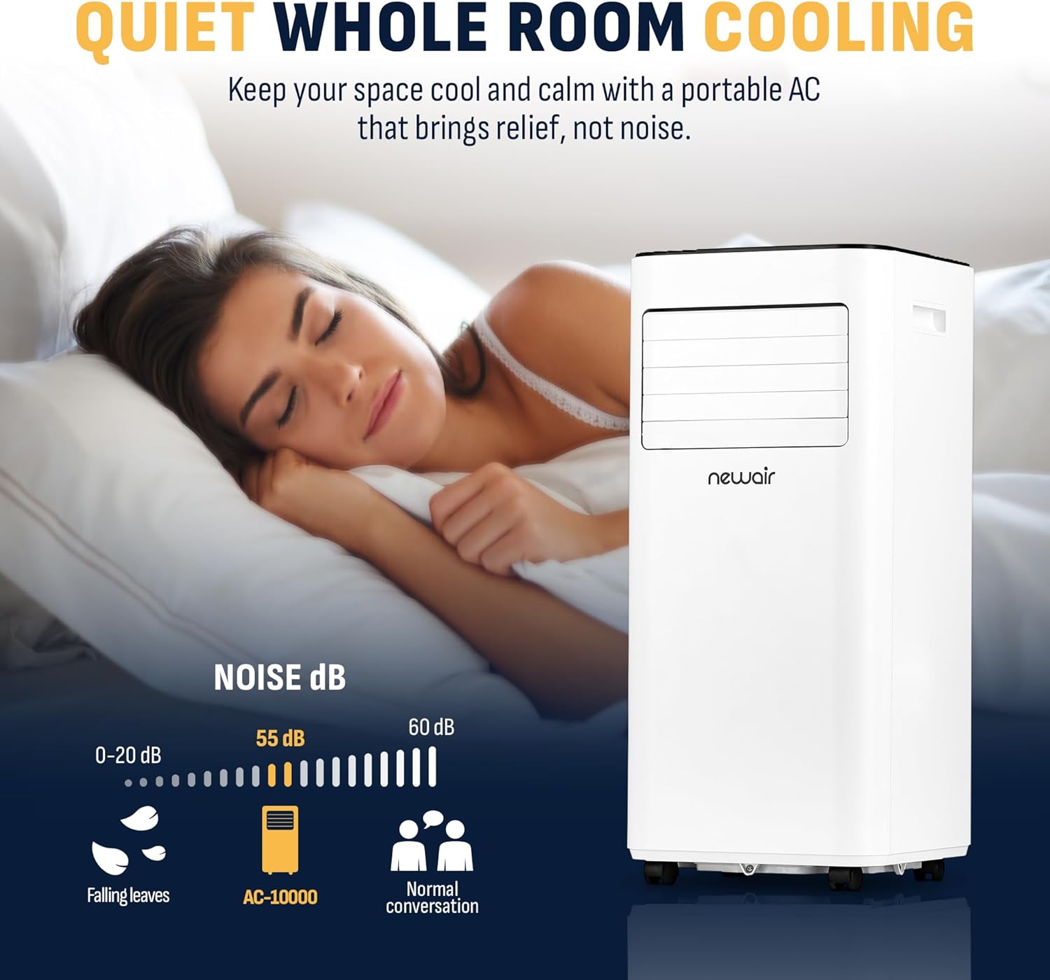 Newair 10,000 BTU Portable Air Conditioner (6,000 BTU DOE), Compact AC Design with Easy Setup Window Venting Kit, Self-Evaporative System, Quiet Operation, Dehumidifying Mode with Remote and Timer