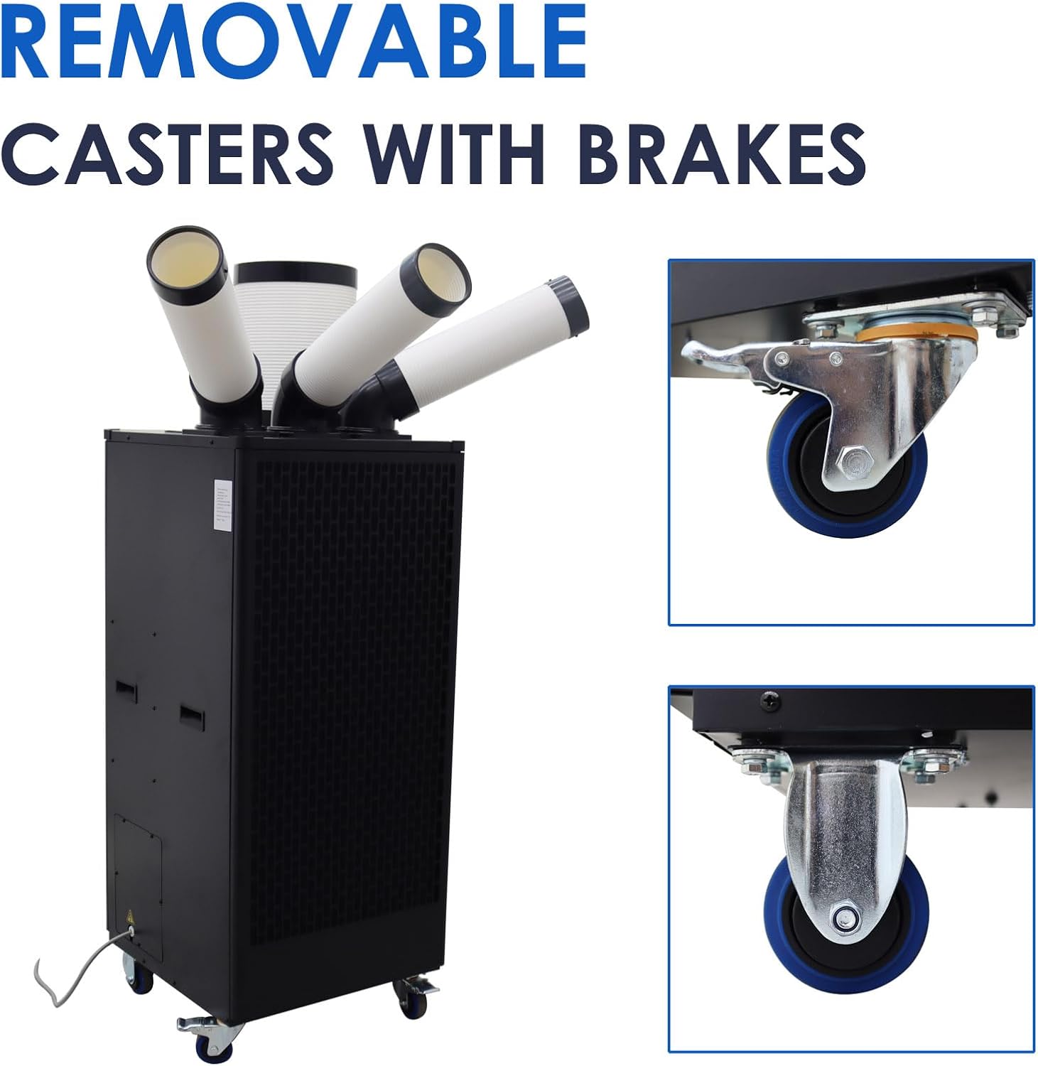 Portable Air Conditioner Industrial Spot Cooler Mobile Cooling Aircon with 13L Large Tank and Wheels for Hospital Warehouse Workshop 220V 2500W