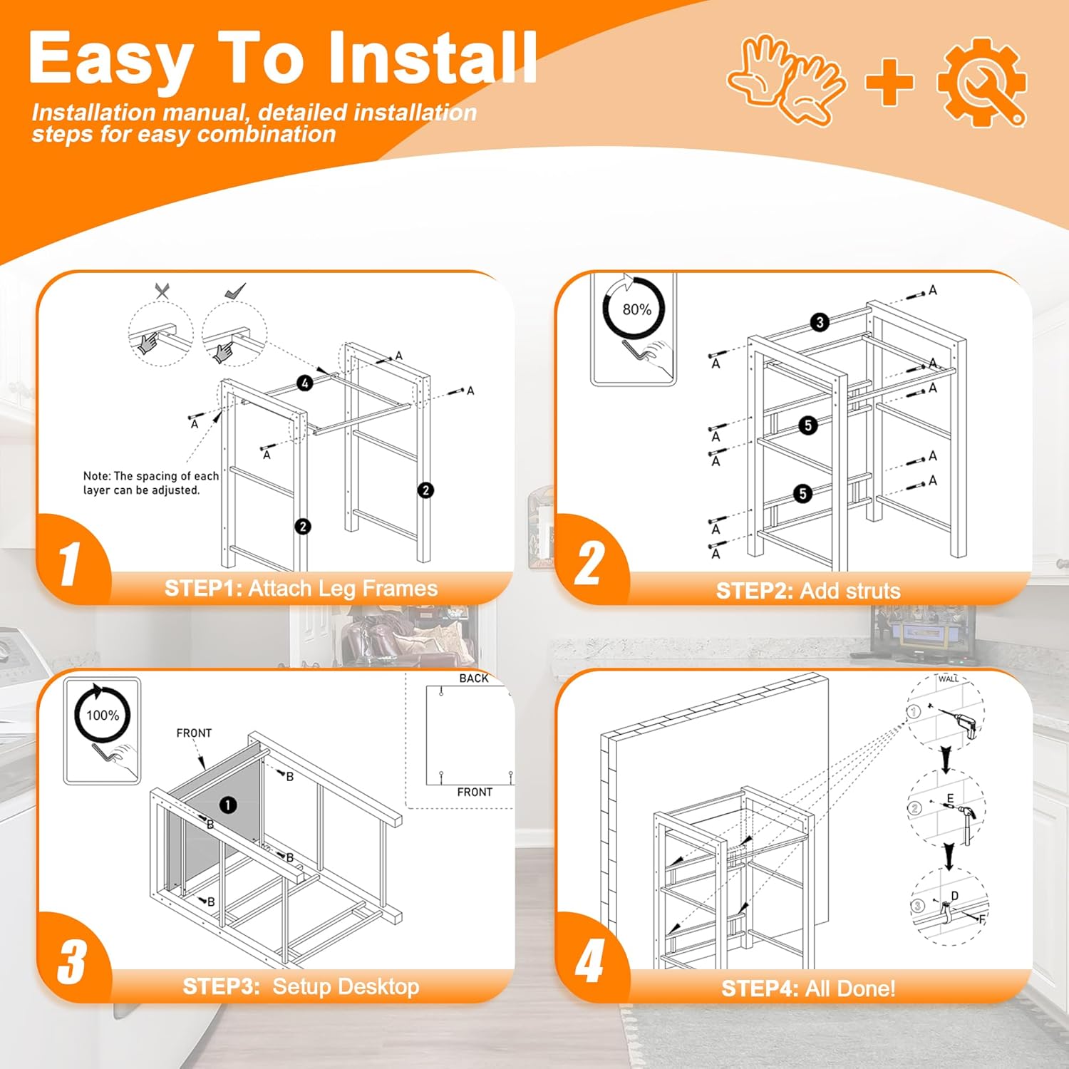 Washer Dryer Stacking Rack, 660lbs Capacity Heavy Duty Washer and Dryer Stacking Stand, 3 Adjustable Height Washing Machine Shelf for Compact Apartment, Laundry Rooms, Bathrooms and RV (White)