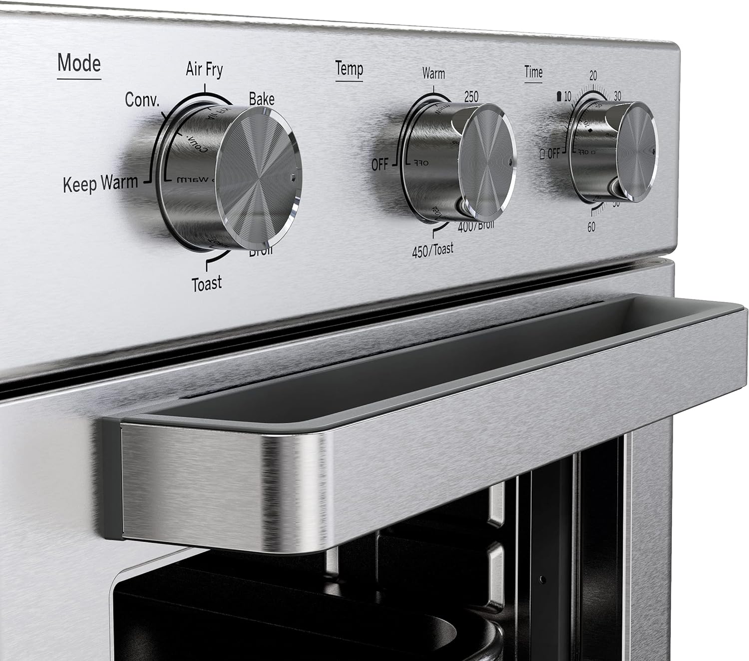 GE Mechanical Air Fryer Toaster Oven + Accessory Set | Convection Toaster with 7 Cook Modes | Large Capacity Oven - Fits 12