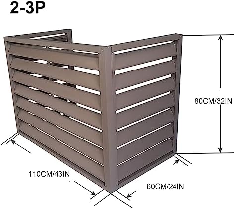 Aluminum Mini Split Air Conditioner Cover Outdoor Unit Fence to Hide AC Brown Indoor and Outdoor Use