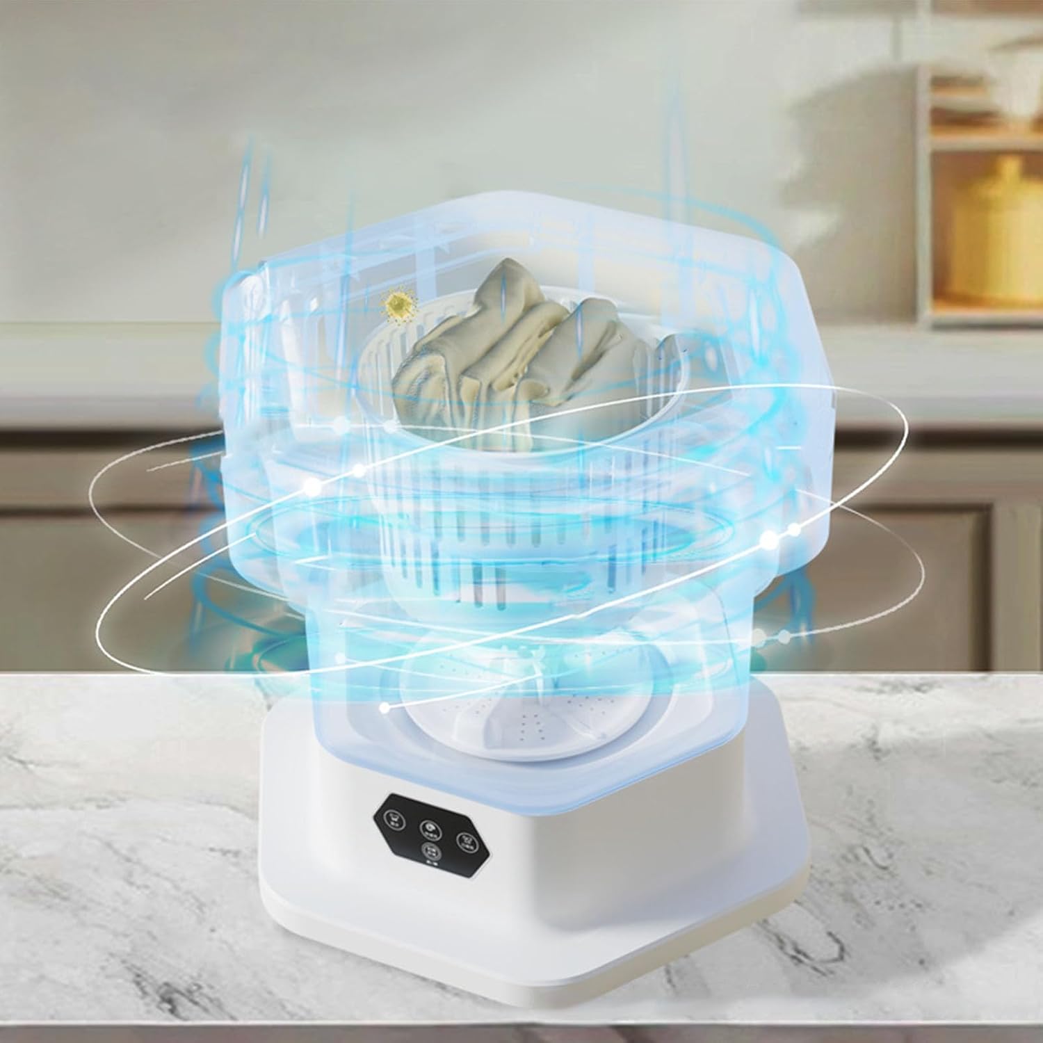 Portable Washing Machine, Portable Washer and Dryer, Small Collapsible Laundry for Travel, Large Capacity Foldable Mini Washing Machine for Apartment, Dorm, Camping, RV,