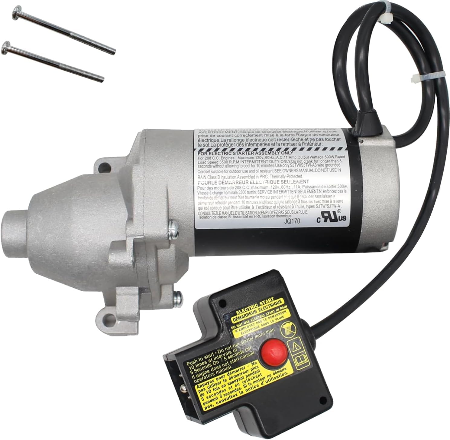 Electric Starter Motor JQ170 17 Teeth for Ariens AX208CC AX212CC AX224 AX254CC AX252CC PowerSmart DB7651 Snowblower Compatible with LCT Engine