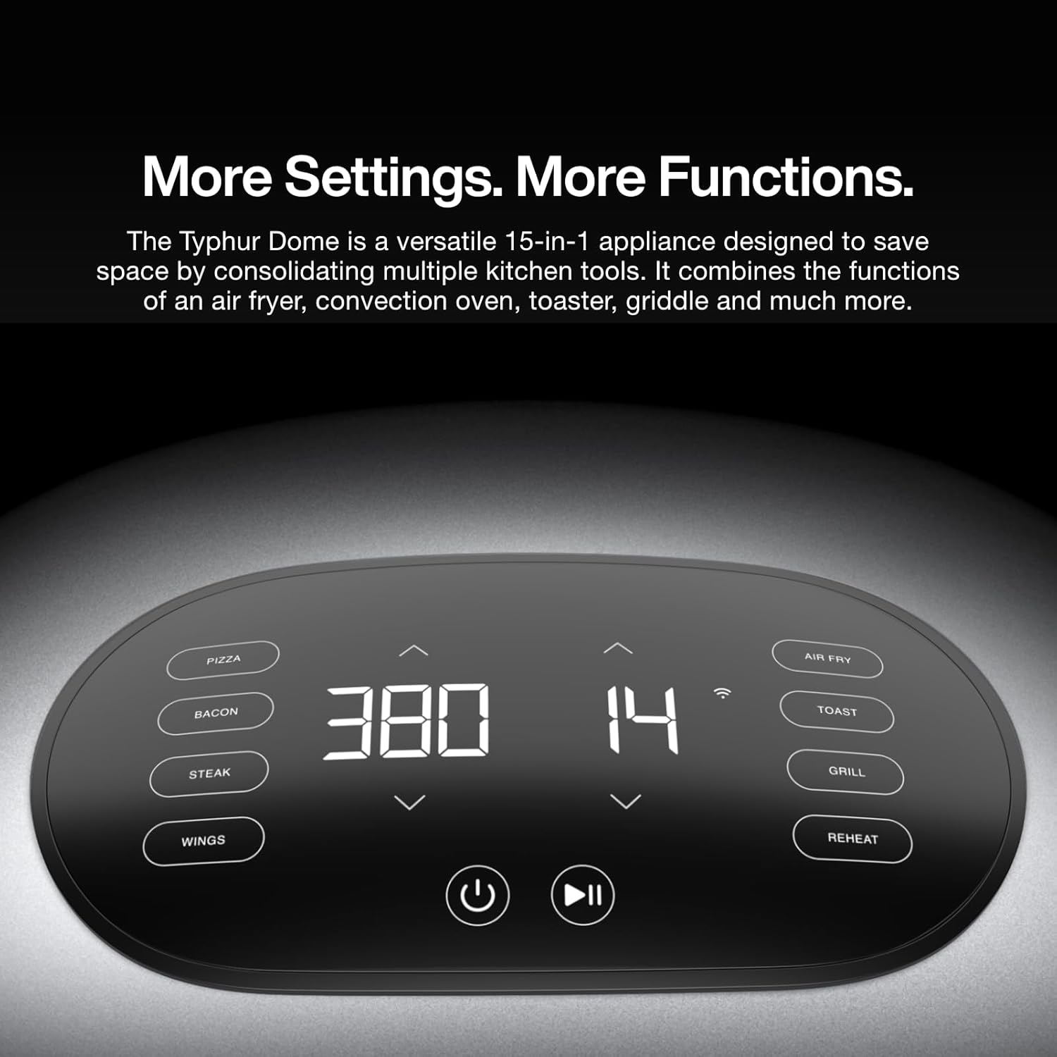 Typhur Dome 2 AI Upgraded Air Fryer, Extra Large Airfryer with Superior Airflow, Self-cleaning Smart Digital Fryer with PFAS free Basket for Quick Easy Meals, Fits a 12