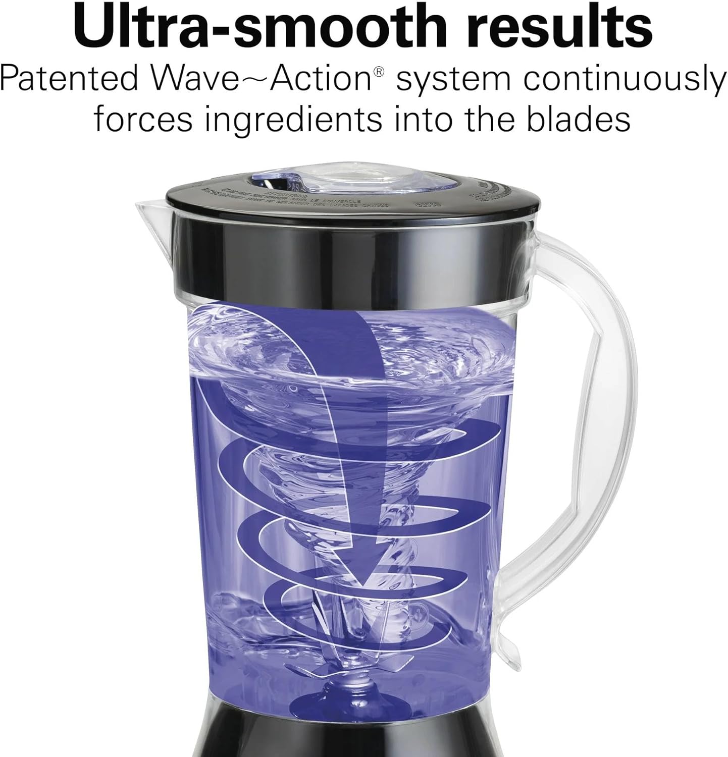 Beach Smoothie Blender with 650W Peak Power, Wave Action System, 12 Functions, 48 oz BPA-Free Jar, and Ice Sabre Blades Black (Black)