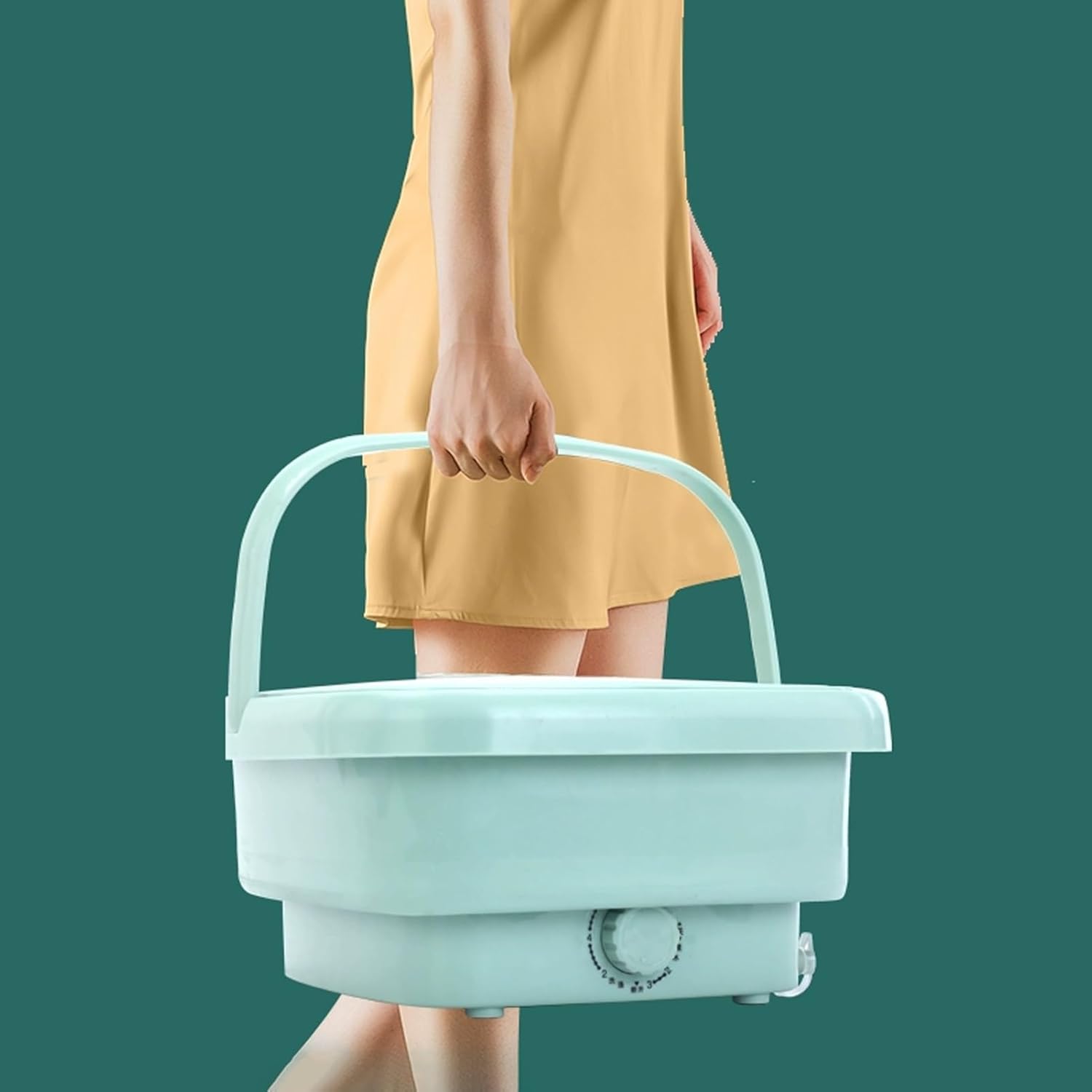 Portable Washing Machine, Mini 12L Foldable Washer and Dryer, Small Collapsible Laundry Washer, Ideal for Underwear, Socks, Baby Clothes,Travel Camping Apartment(Pink)