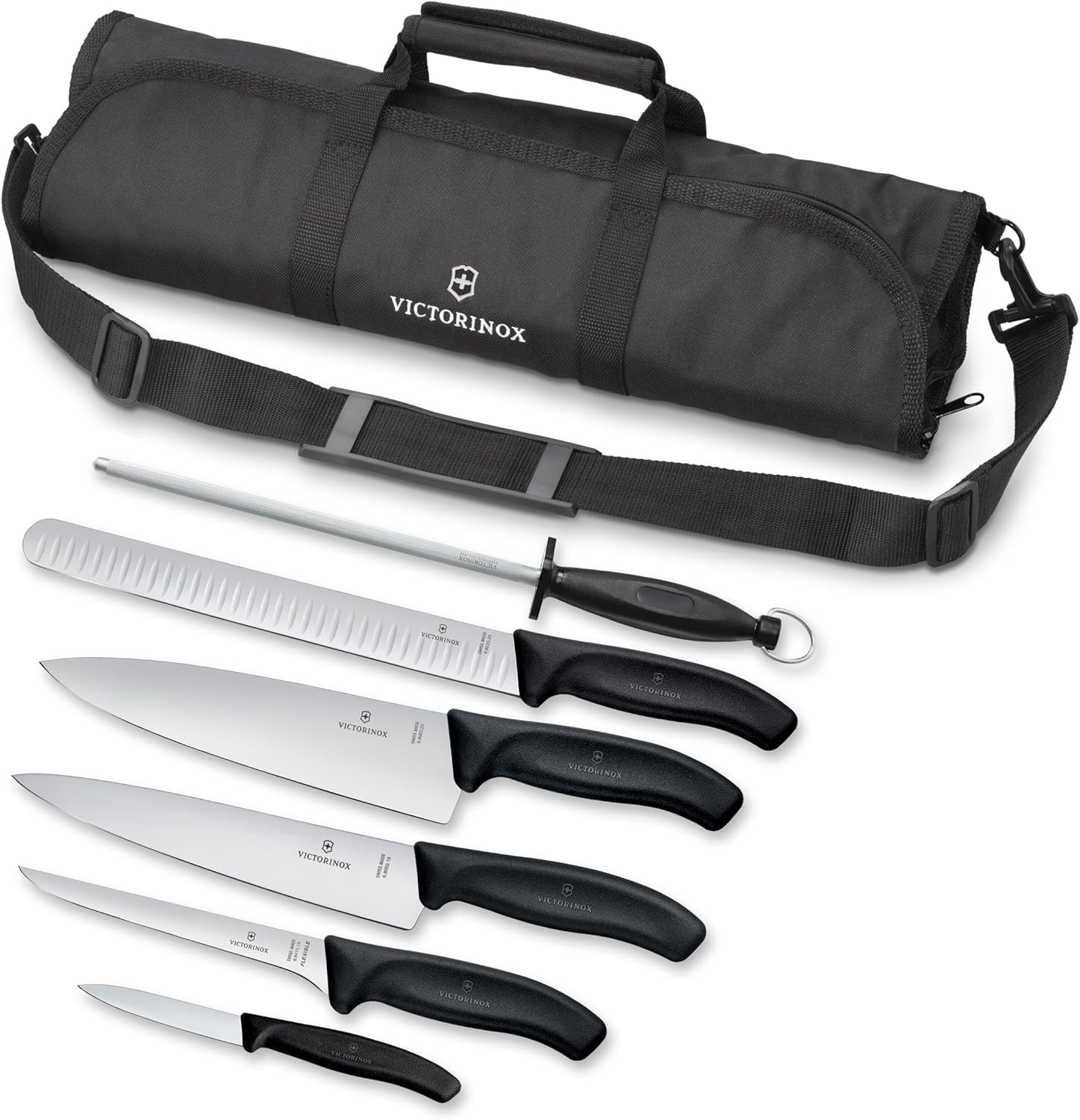Victorinox Swiss Classic 7 Piece BBQ Cutlery Roll Set Black