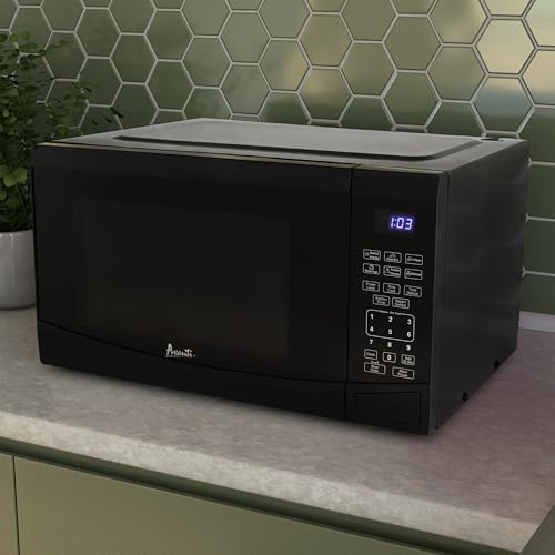 Avanti Microwave Oven 900-Watts Compact with 10 Power Levels and 6 Pre-Set Cooking Settings, Speed Defrost, Electronic Control Panel and Glass Turntable, 0.9 Cu.Ft., Black