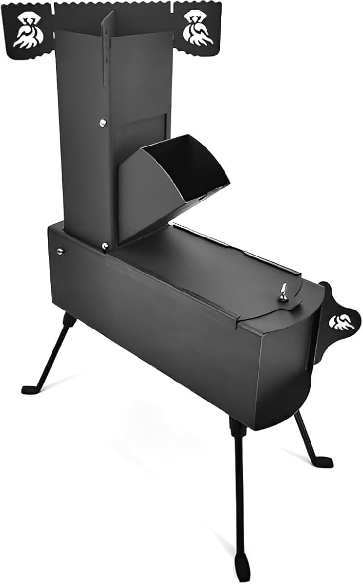 HR Innovation Folding Stove, For Outdoor Use, Black, Width 7.1 x Depth 16.5 x Height 21.9 inches (18 x 42 x 55.5 cm)