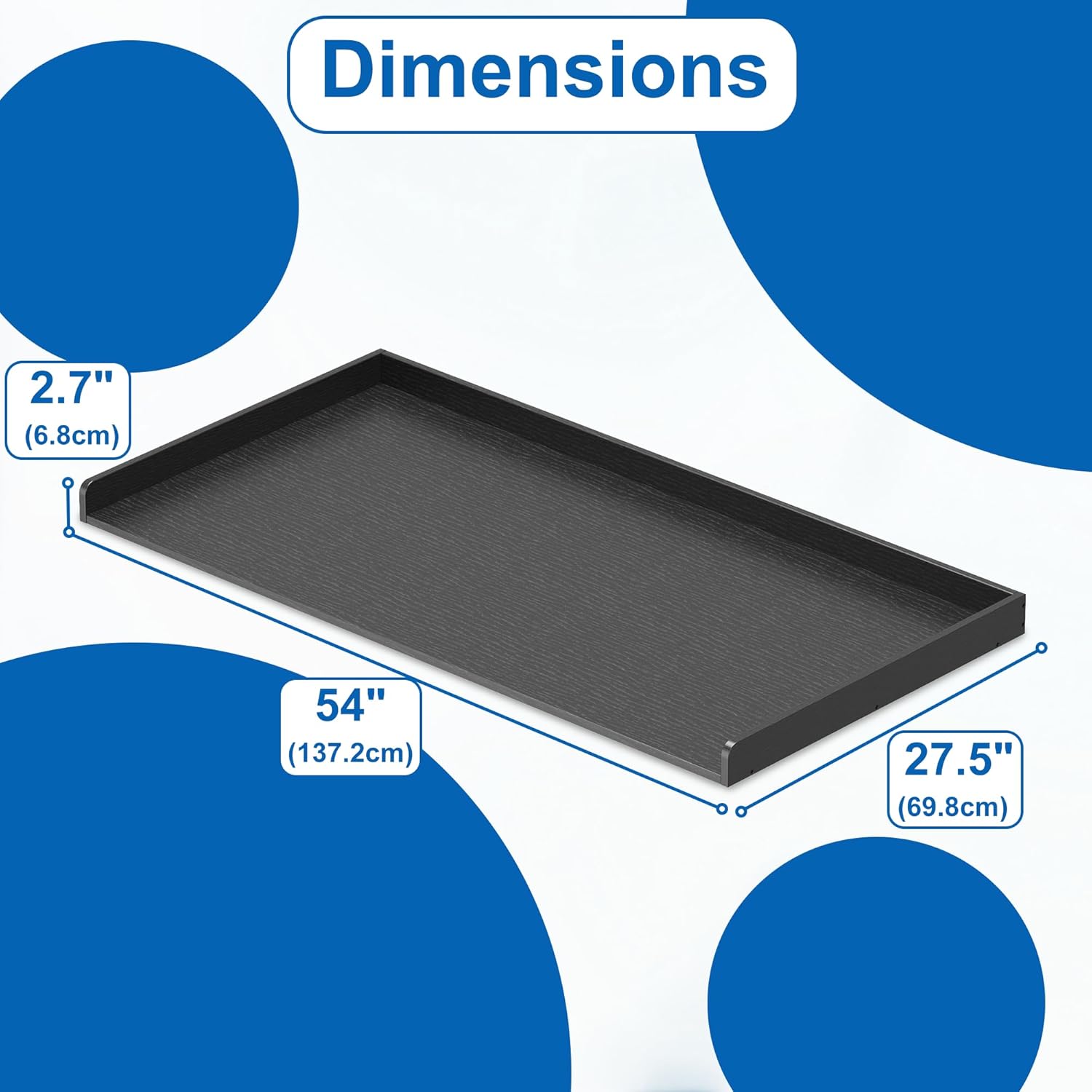 efluky Washer Dryer Countertop, Wood Countertop with Edge Rails for Laundry Room Organization and Storage, Washer Dryer Topper for Laundry Room, 27.5