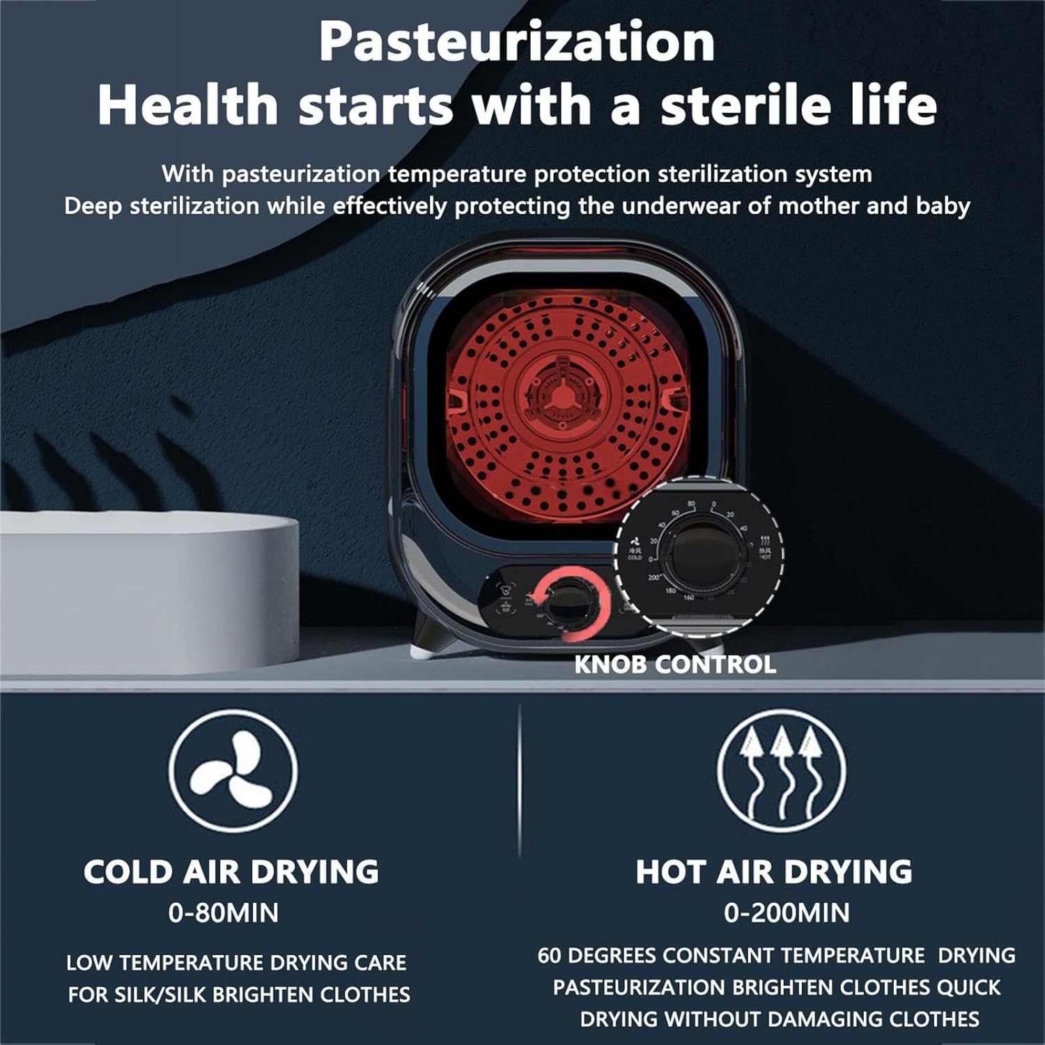 Small Portable Condenser Tumble Dryer with Stainless Steel Tub,Compact Portable Tumble Condenser Dryer,0.8kg Load Capacity for Home, Apartments and RVs Compact and Lightweight for Small Spaces(C)