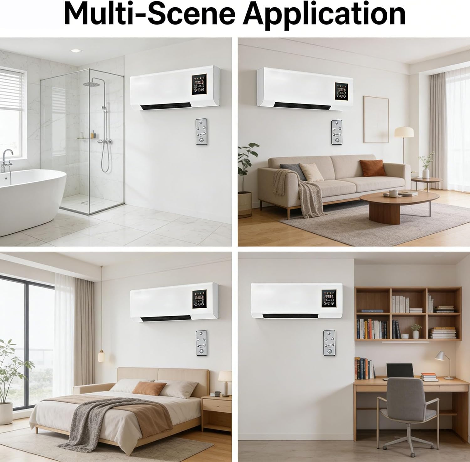 Portable Ductless Air Conditioner 2-in-1 Mini Wall Air Conditioner Fan with Cooling & Heating AC with An Anti Overheating System, Kitchen Wall Fan for Room, Bedroom, Office(White)