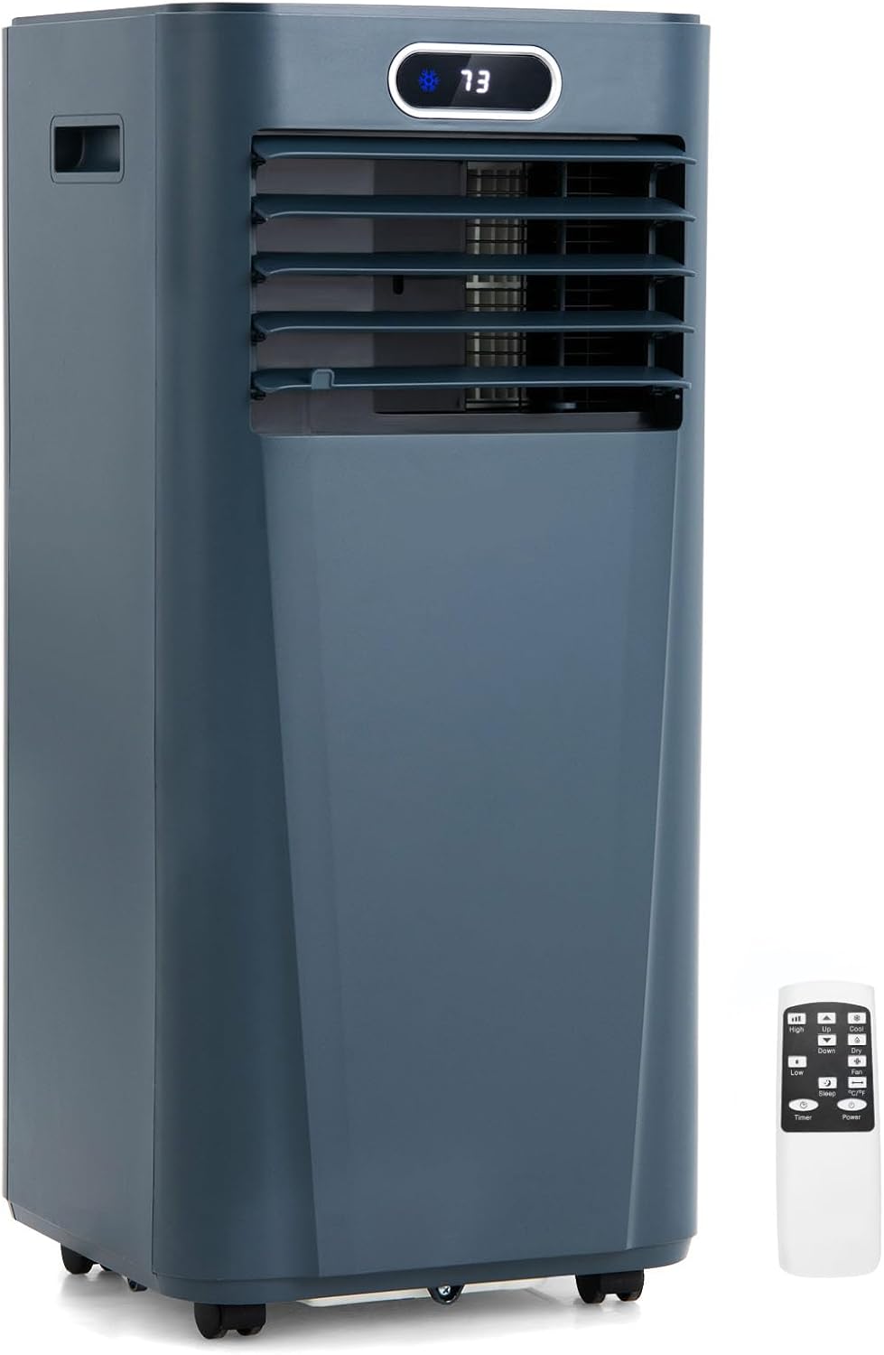 KOTEK Portable Air Conditioner, 8000 BTU Air Cooler for Rooms up to 230 Sq.Ft w/Dehumidifier & Fan, Sleep Mode, 24H Timer, Remote Control, Standing AC Unit for Bedroom (Dark Blue, 8000 BTU)