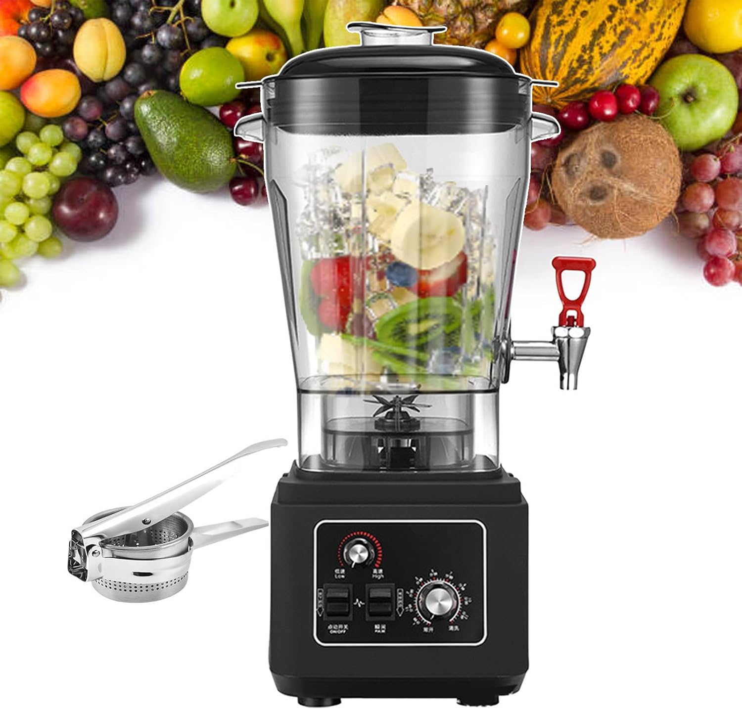 11l/15l/19l Countertop Blenders For Commercial Use, Electric Smoothie Maker And Nut Mill 2900w Food Processors, With Soundproof Cover And Panel, Professional Standing Mixer,15L