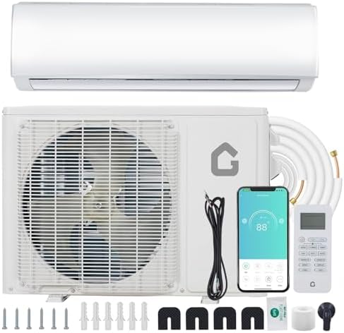 GarveeHome 18000 BTU 19 SEER2 Mini Split AC Heat Pump, 230V Inverter Ductless Air Conditioner, Heating System, Cools 1250 Sq.Ft with Install Kit R32 Series