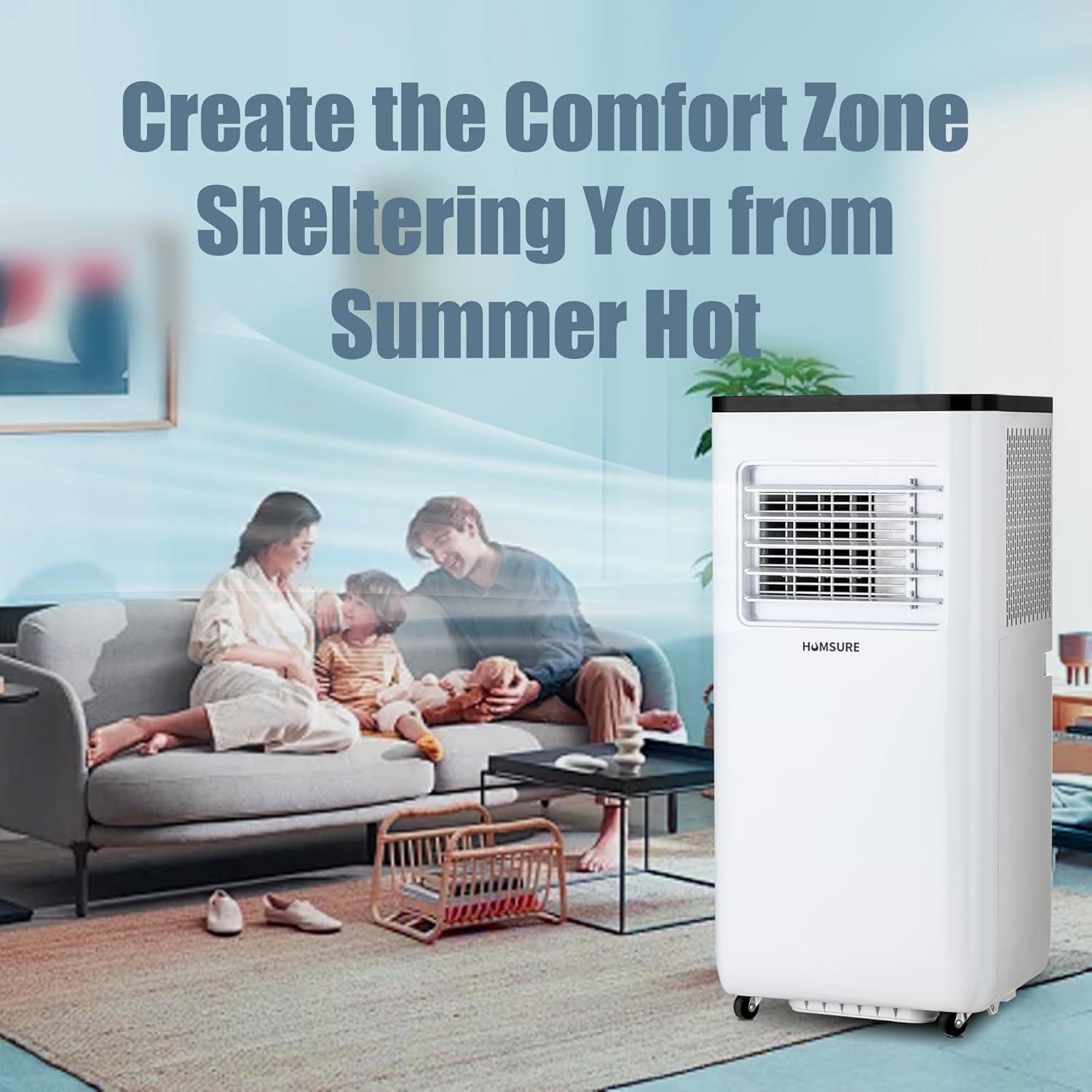PhiloDeco Portable Air Conditioners 10000 BTU 400 Sq. ft, Room Air Conditioning, Portable AC Unit With Remote Control, Cooling, Dehumidifier And Fan, Automatic, Sleep 5 Mode Floor Air Conditioner