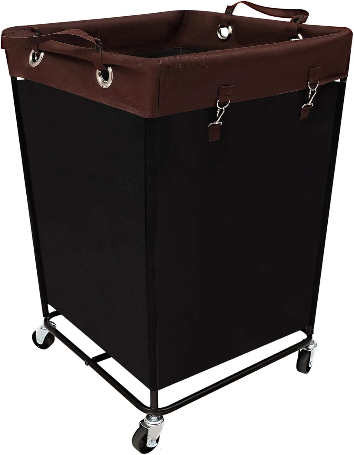 210L Laundry Storage Basket with Wheels, Large Rolling Laundry Hamper Cart with Removable Waterproof Laundry Bag, Dirty Clothes Basket for Hotel, Home, Closet, Dorm (Black)