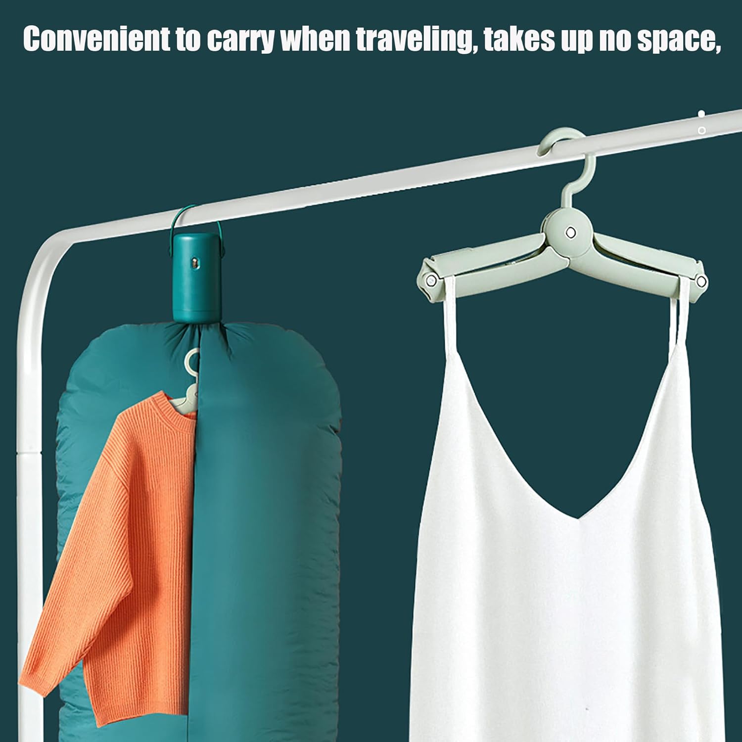 OUEST Portable Mini Clothes Dryer for Apartment, RV,Travel ，Compact Dryer, Sturdy, Easy to use, for Light Clothing Underwear, Baby Clothes-Green