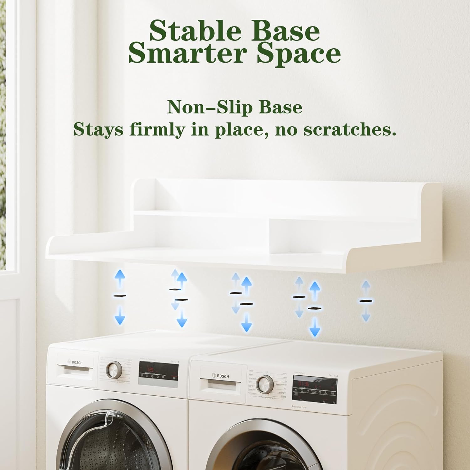 2-Tier Washer Dryer Countertop, Laundry Room Organization and Storage, 27.6