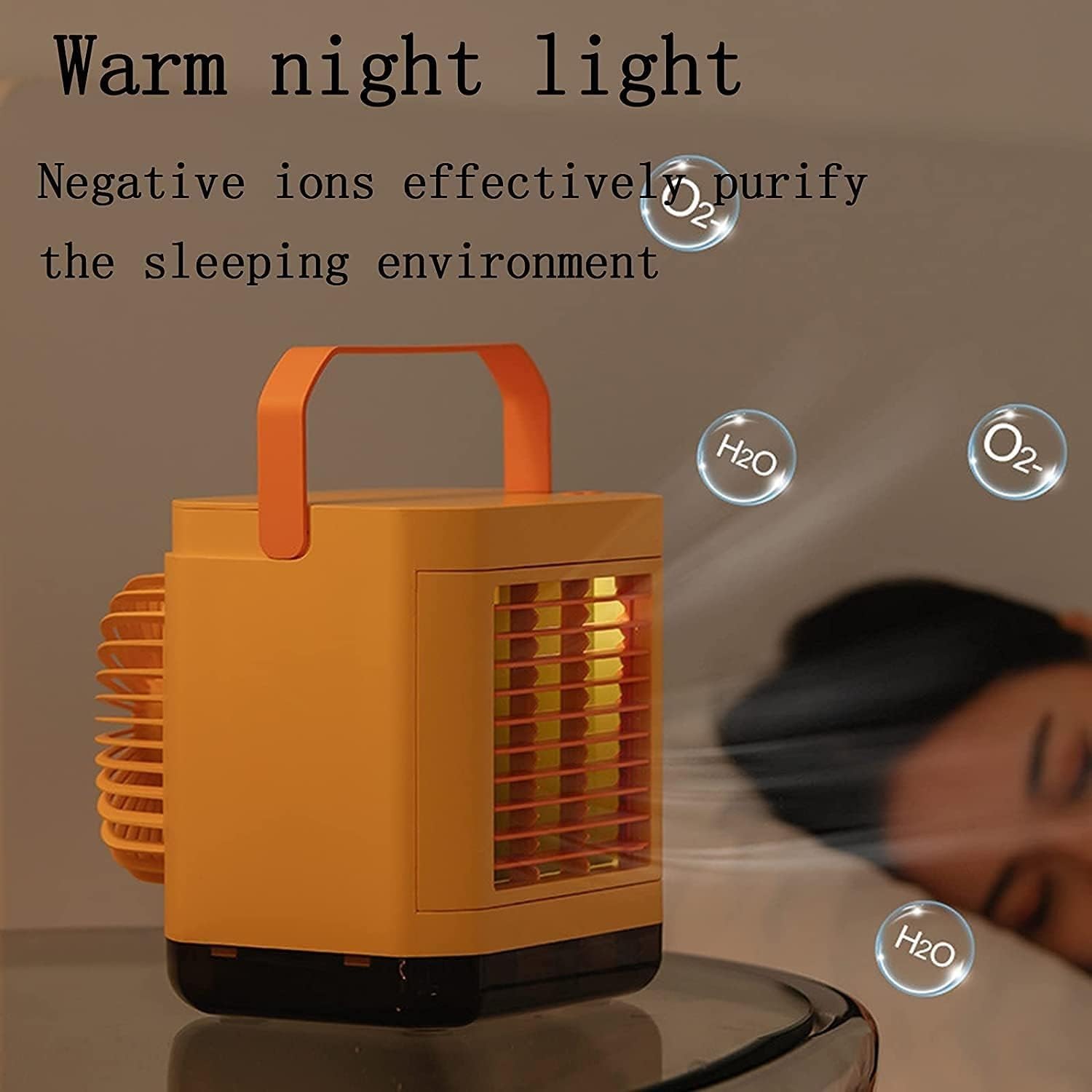 Portable Air Conditioner Fan, USB Personal Mini Evaporative Air Cooler with 3 Speeds, Quiet Air Cooler Fan, for Home Office Bedroom (Color : White)