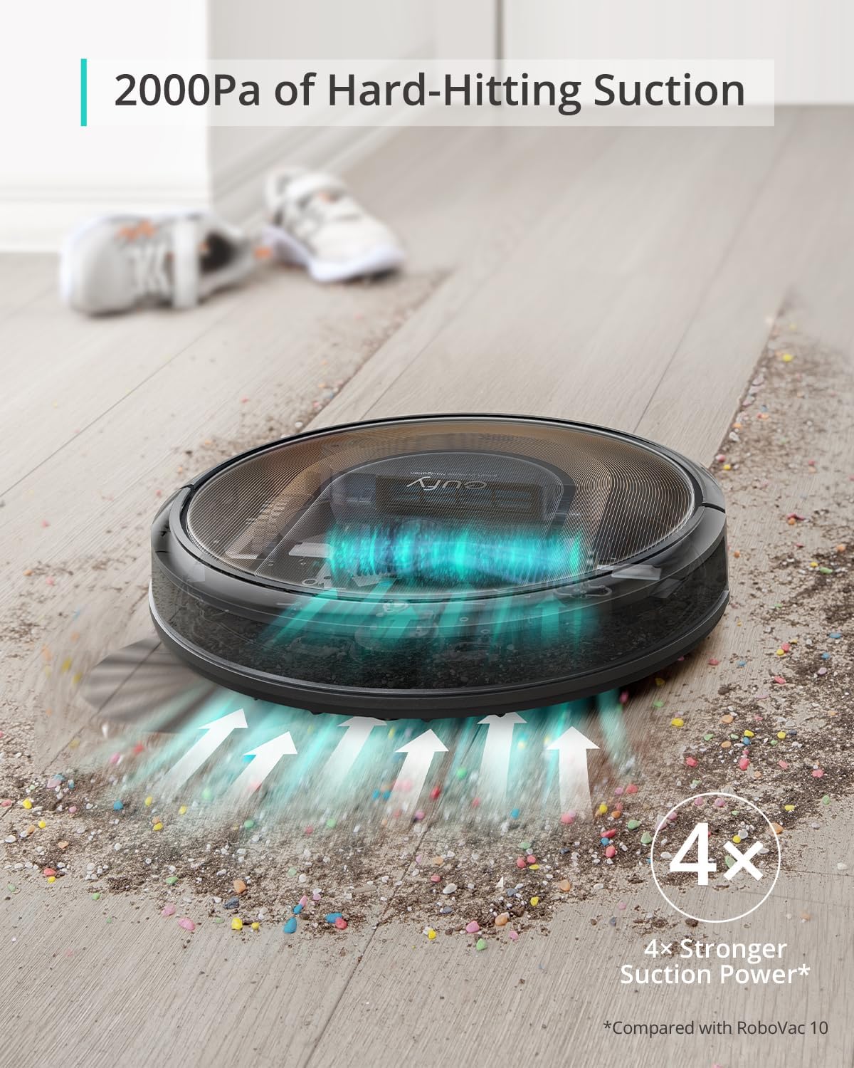 eufy Like-New RoboVac G30 Hybrid SES, 2-in-1 Sweep and mop, Self-Emptying Robot Vacuum, Dynamic Navigation, Allergy Care, 2000 Pa Strong Suction, Wi-Fi, Carpets and Hard Floors (Renewed)