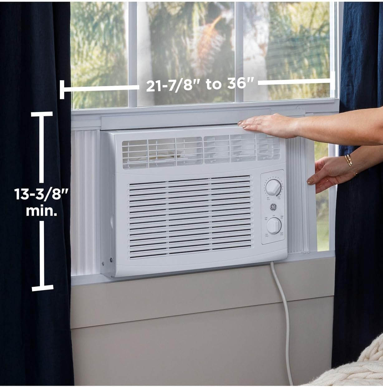GE 5,000 BTU Mechanical Window Air Conditioner for Small Rooms up to 150 sq ft.