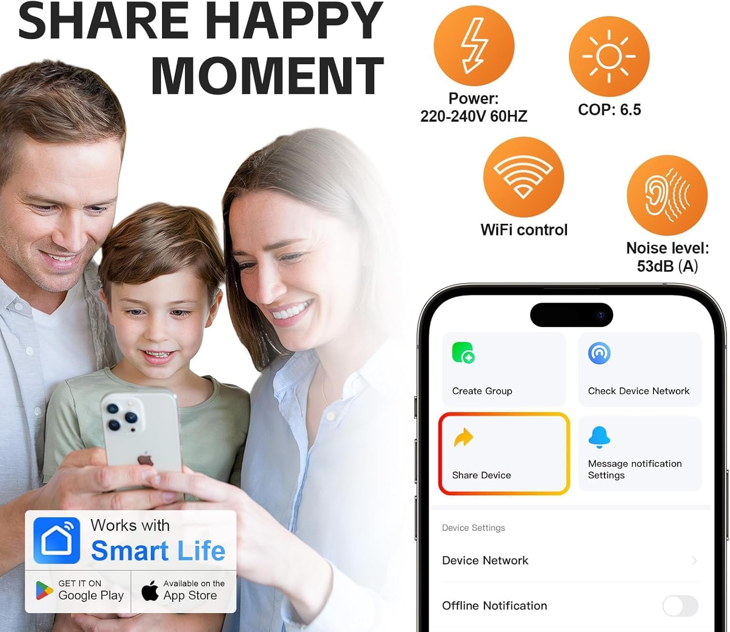 35100 BTU Pool Heater for Above Ground Pool,10000 Gallons Electric Pool Heater for Inground Pool,WiFi Control,Heating and Cooling Pool Heat Pump 220V 60HZ