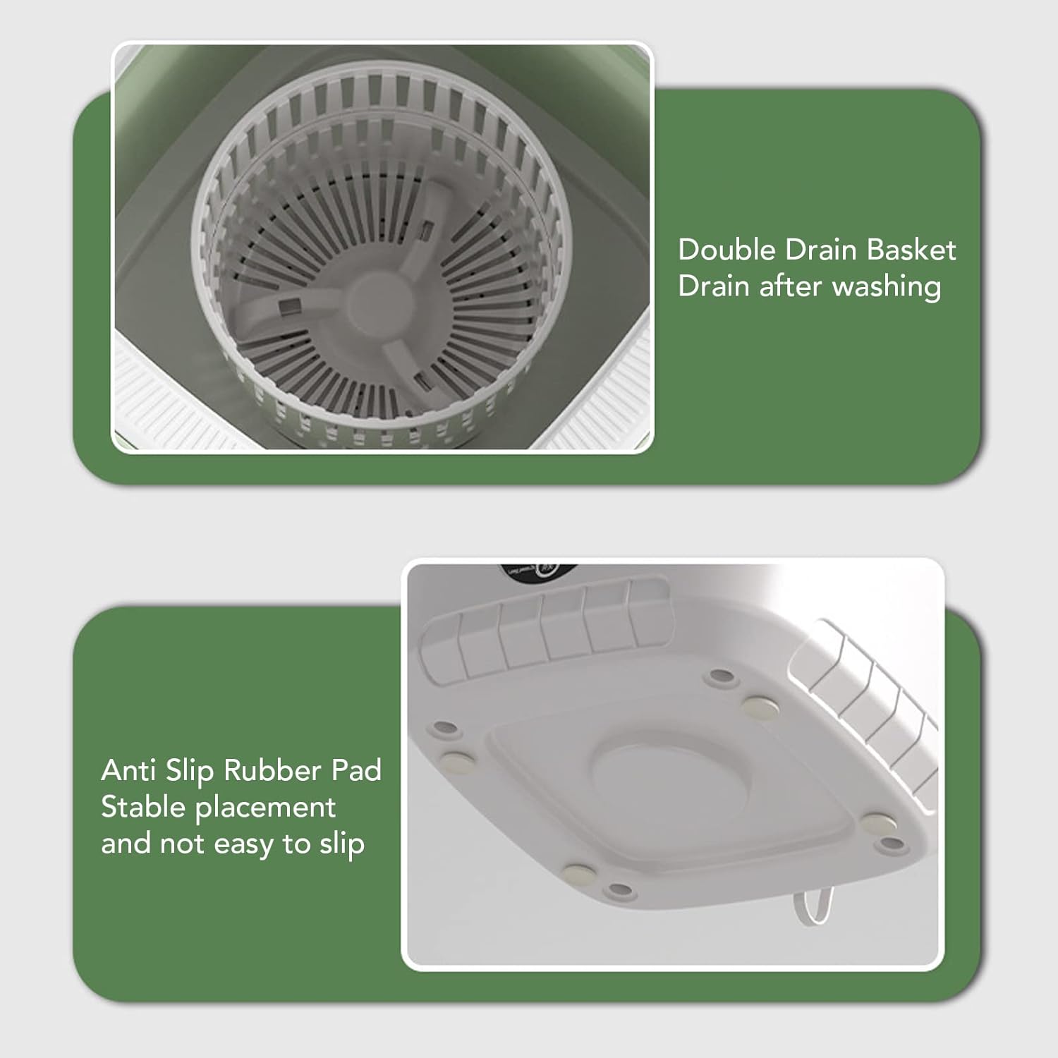 Portable Washing Machine, 7.5L Portable Washer Automatic Laundry Machine Folding Washing Machine with Soft Spin Dry and Drainage Pipe for Undergarments Baby Clothes (US Plug)