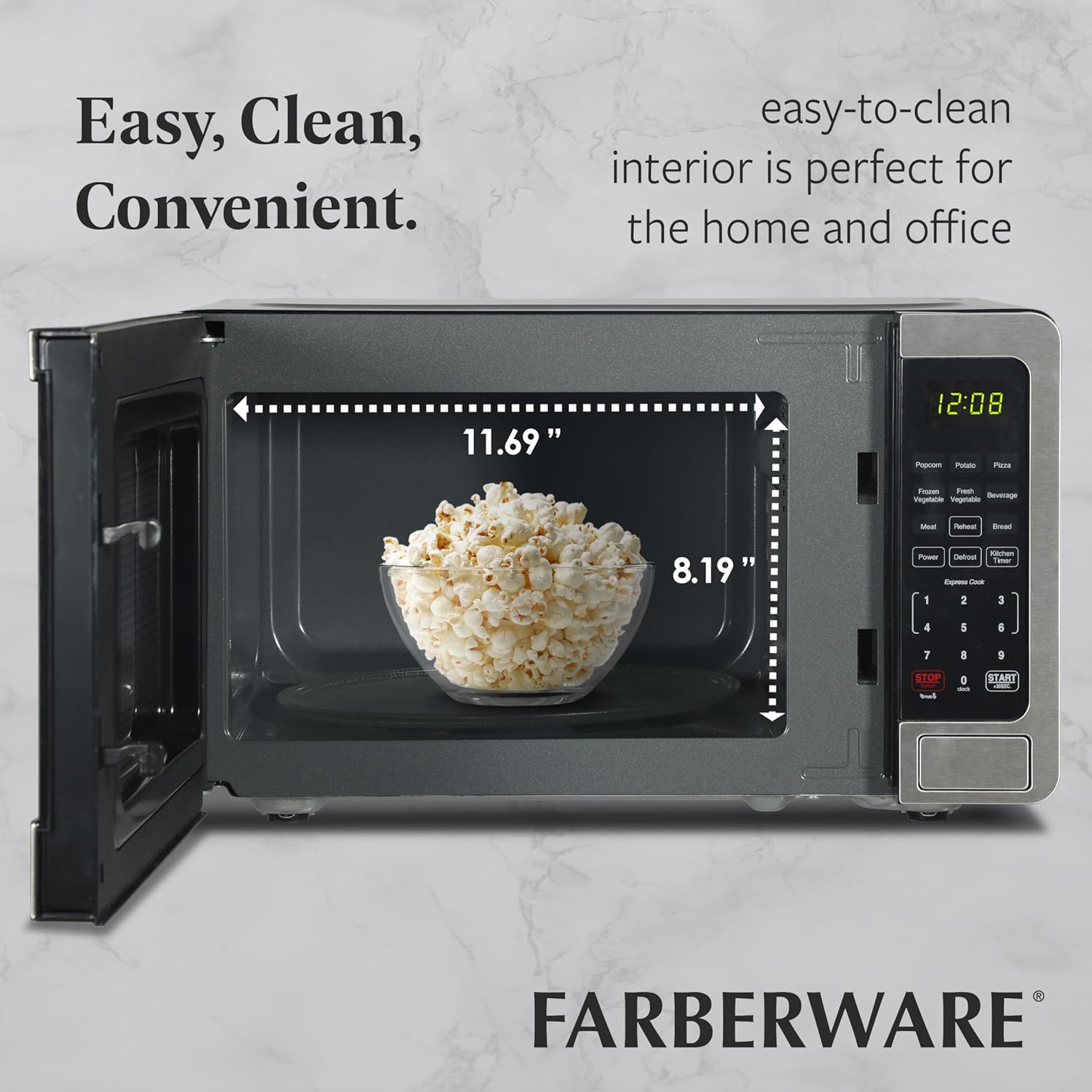 Farberware FMO07WLBKSS Microwave, Stainless Steel