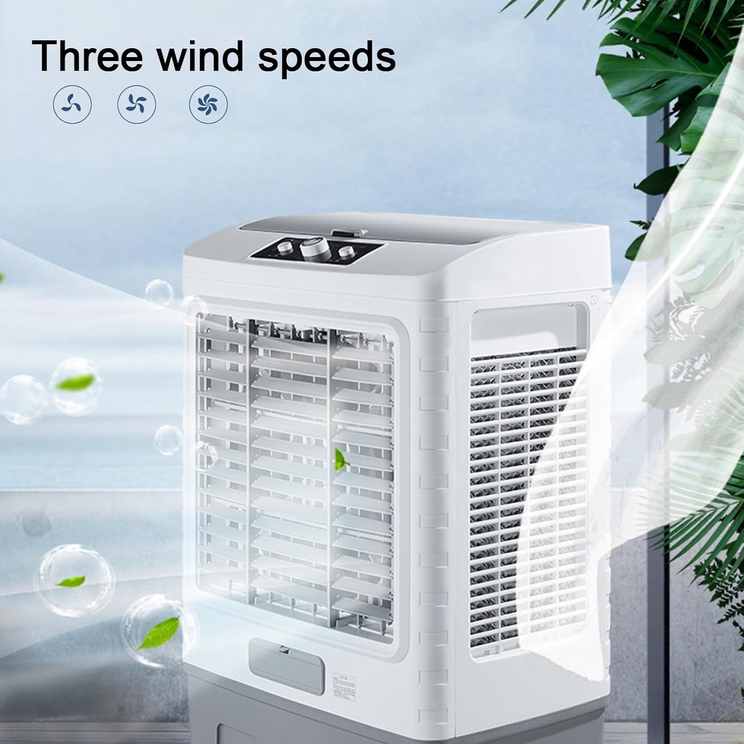 Swamp Cooler Air Conditioner, Evaporative Air Cooler w Large Capacity Water Tank, 4 Ice Box, Portable Air Conditioner with 3 Speeds for Backyard, Garage, Patio, Indoor(74x50x138cm(29x20x54in))