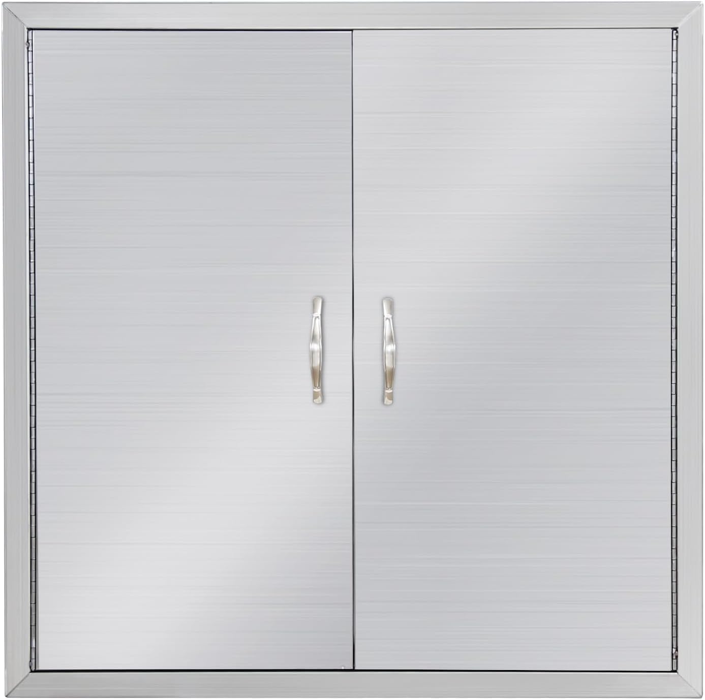 Stainless Steel Cabinet Door 24 x 17 Inch, High-Performance Outdoor Kitchen Door, Ideal for BBQ Islands, Fireplaces, Indoor and Outdoor Installations