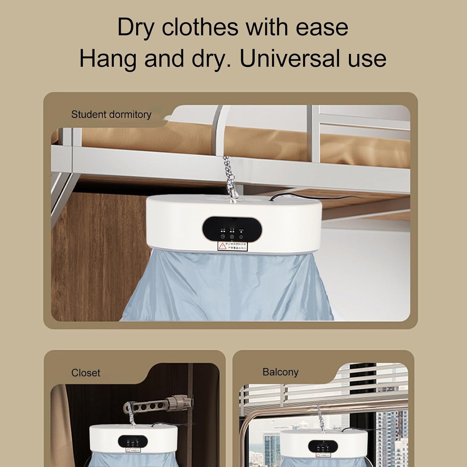 Portable Clothes Dryer, 1200W Foldable Electric Laundry Dryer Adjustable Temperature Timer 33lb Load Small Dryer Machine Clothes Dryer Mini Dryer with Hook for RVs Apartments