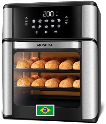 Air Fryer Oven 1800W, 12.7QT Capacity, Touchscreen Panel, Automatic Shut-Off – Black & Stainless Steel – Mondial