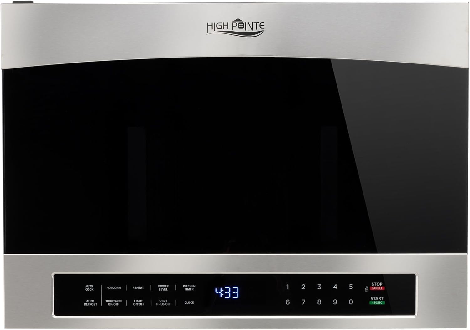 Tough Grade 1.4 Cu. Ft. Stainless Steel Over-the-Range RV Microwave Oven | 1000W, 120V | Left Swing Door | Built-In Vent and Light | Auto Cook/Defrost | Touchpad Controls | Includes Mounting Kit