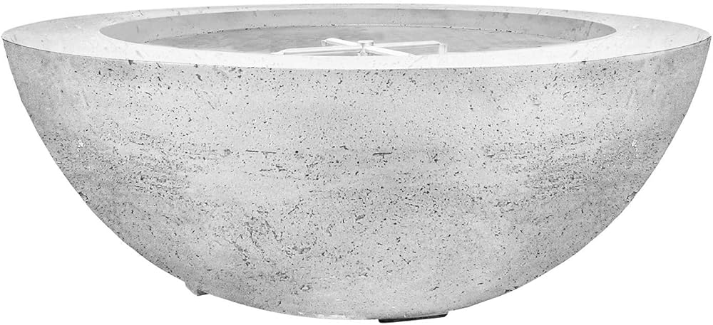Prism Hardscapes Moderno 6 Concrete Gas Fire Pit (PH-440-5NG), Natural Gas, Ultra White, 39-Inch