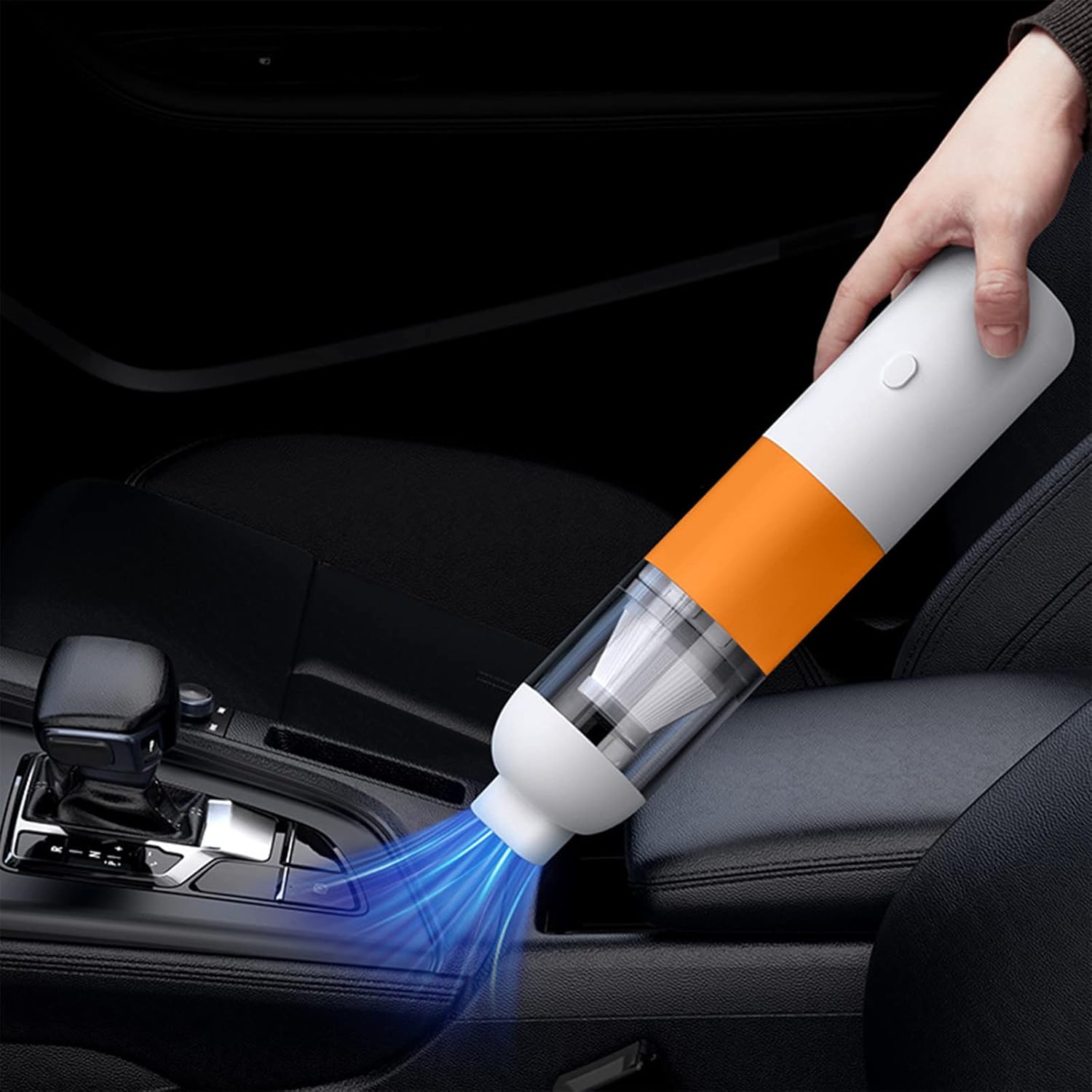 Cordless Car Vacuum with Powerful Suction, 2 in 1-Hand Vacuum & Hand Blow Pump, Mini Vacuum for Crevices, Keyboard Cleaner, USB Rechargeable Fast Charging and Long Battery Life