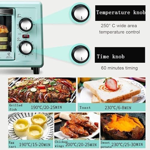 oven mini oven air fryer oven Mini Oven with Grill Rotisserie Electric Oven and Hob Packages Hob Cookers Timing Wide-Area Temperature Control 11L Mini Ovens Toaster Oven Air Fryer, (Color : Pink) (