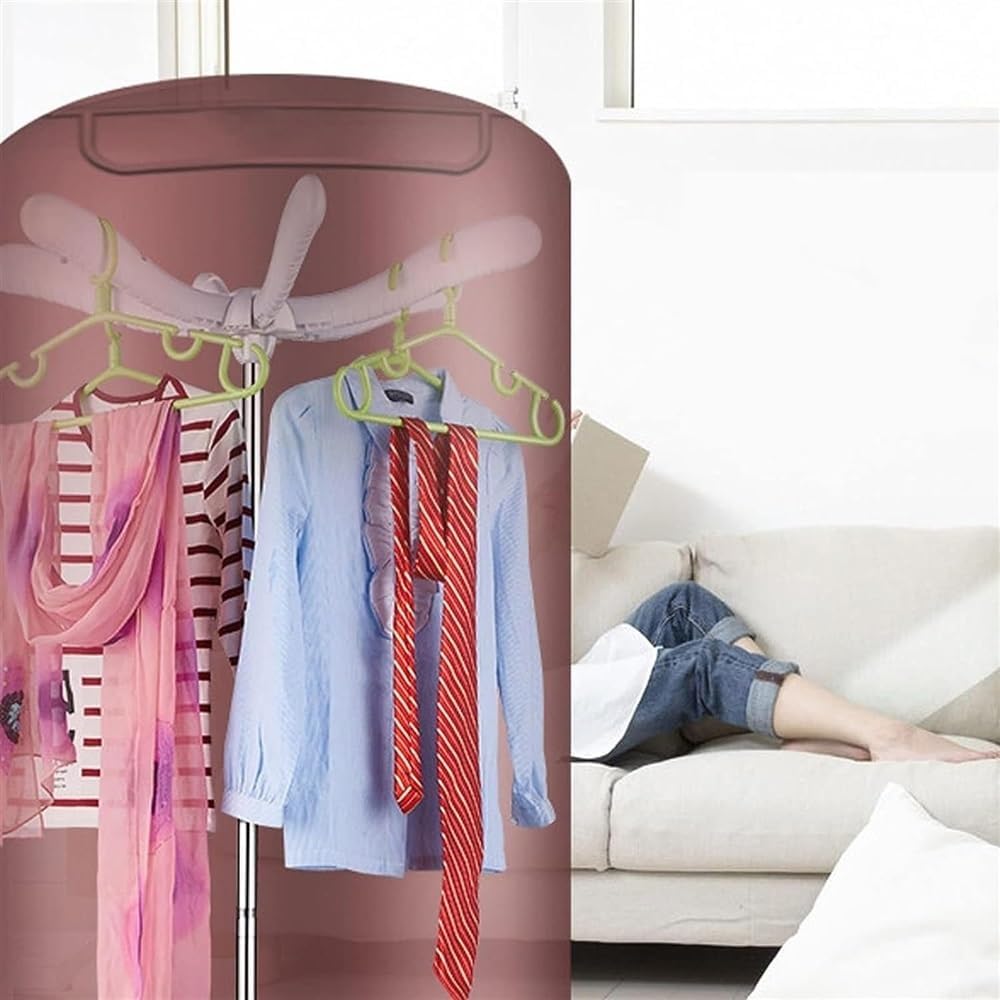 Stand Style Clothes Dryers Indoor, 220v/900w Folding Mini Drying Rack with Constant Temperature 65±5℃ Weight Capacity 15kg One-Button Rotation to Adjust Temperature 0-180° Temperature Range